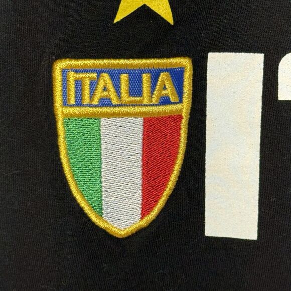 Italia Soccer T Shirt Embroidered Shield Logo Positano Made In Italy Men L EUC - Picture 4 of 9